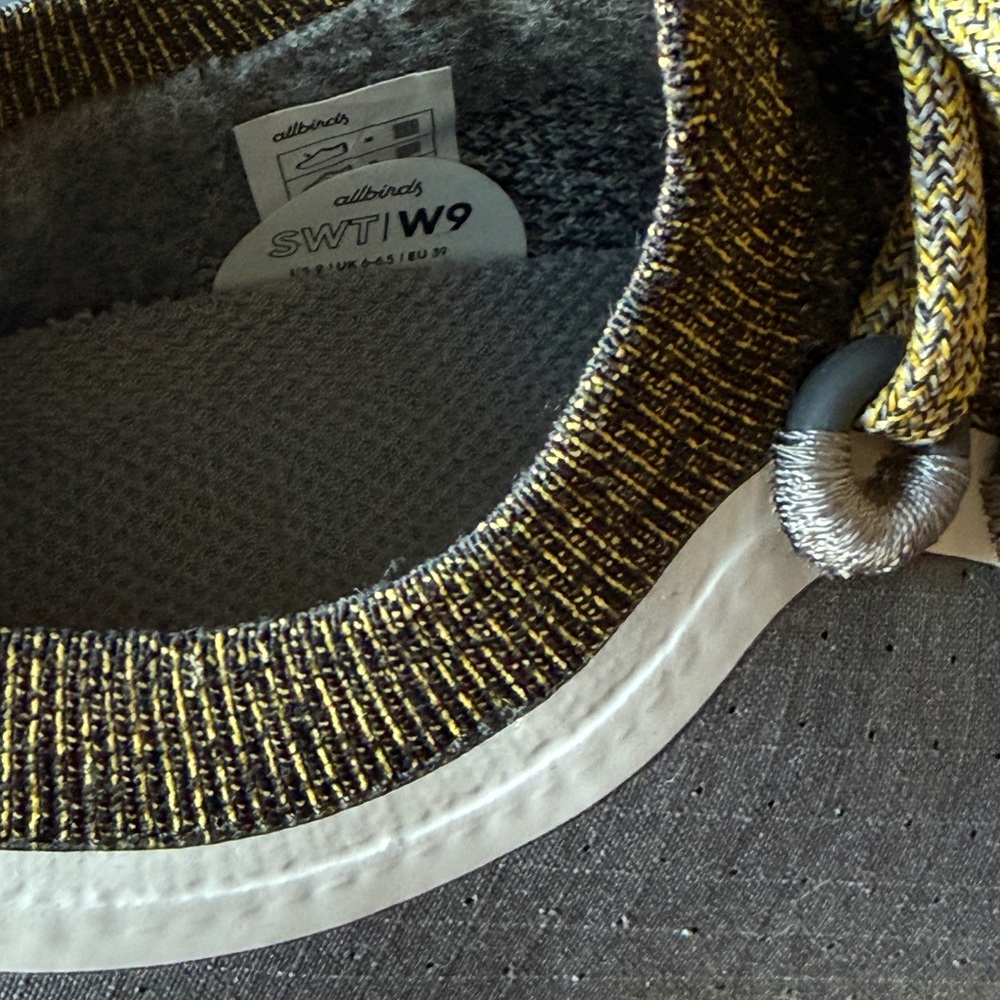 Allbirds Trail Runners SWT Grey Yellow Athletic Shoes - Picture 8 of 8